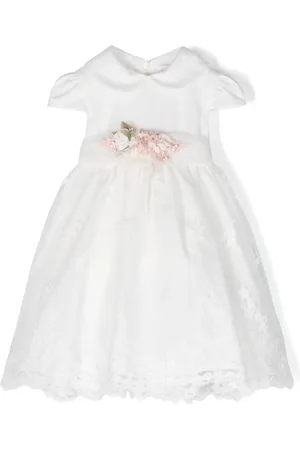 Mimilù Floral-embroidered tulle tiered dress
