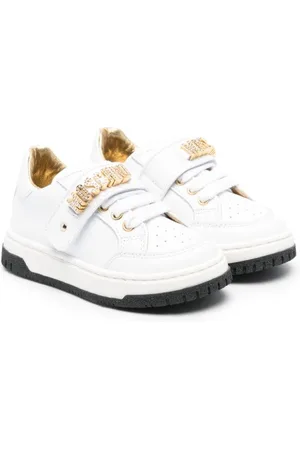 Moschino Logo-lettering leather sneakers
