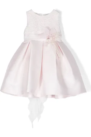 Mimilù Floral-embroidered pleated tiered dress