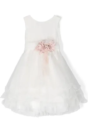 Mimilù Floral appliqué ruffled tiered dress