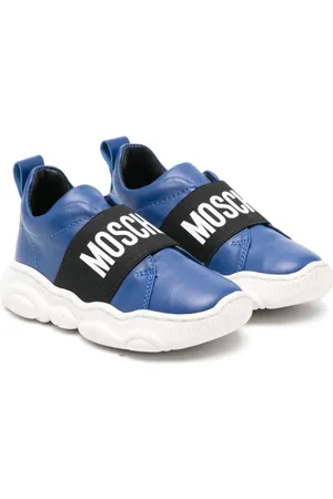 Moschino Logo-print strap leather sneakers