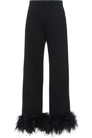 Prada Feather-trim fleece track pants