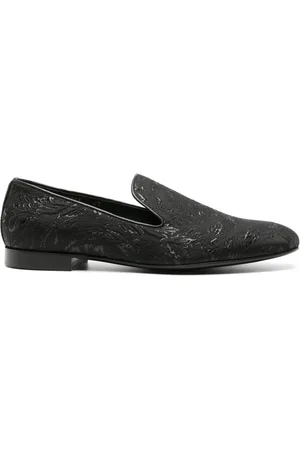 VERSACE Barocco jacquard leather slippers