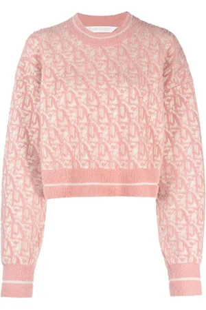 Palm Angels Monogram-jacquard cropped jumper