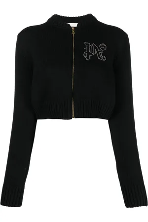 Palm Angels Monogram-appliqu� zip-up sweatshirt