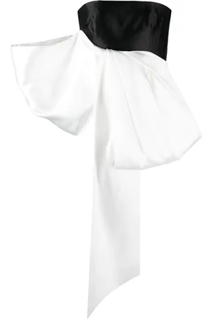 Solace Nadina bow-embellished satin top