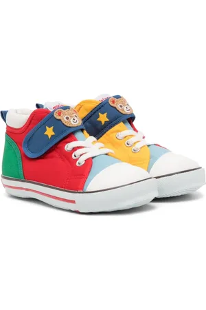 Miki House Colour-block touch-strap sneakers