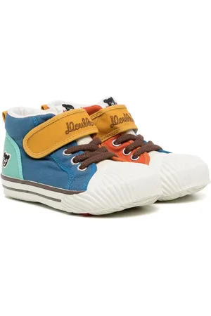 Miki House Colour-block touch-strap sneakers