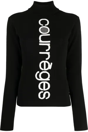 Courrèges Mock-neck intarsia-knit jumper