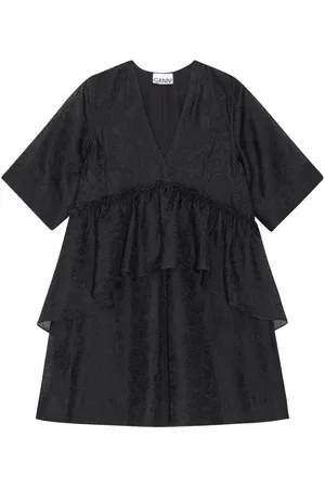 Ganni Crinkled georgette minidress