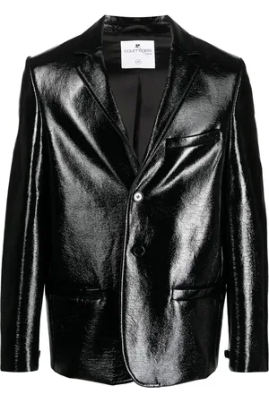 Courrèges Zip-detail patent-finish blazer