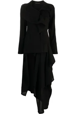 YOHJI YAMAMOTO Ruffle-detail asymmetric coat