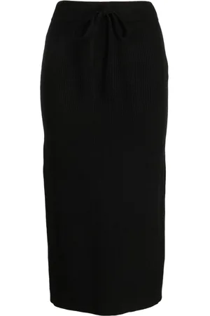 Chocoolate Logo-embroidered ribbed midi skirt