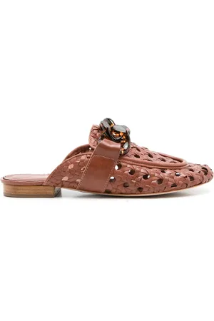 Sarah Chofakian Massena woven flat mules
