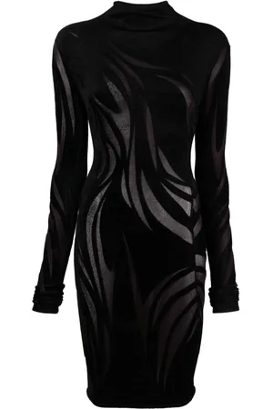 MUGLER Sheer chenille minidress
