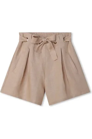 Chloé Logo-embroidered linen shorts