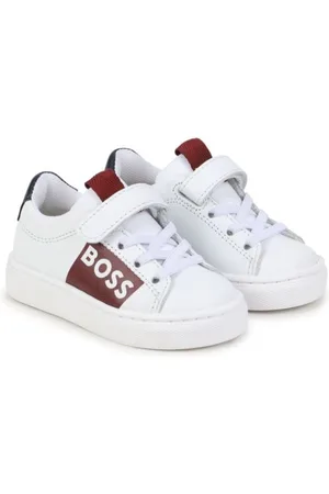 HUGO BOSS Logo-print colour-block leather sneakers