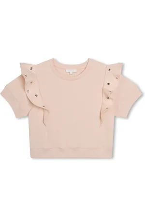 Chloé Stud-embellished ruffled T-shirt