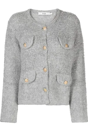 B+AB Flap-pocket bouclé wool-blend cardigan