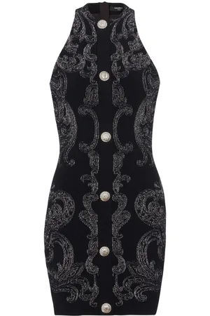 Balmain Paisley-pattern halterneck minidress
