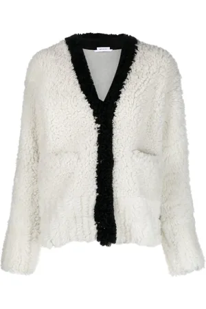 Thom Browne Shearling V-neck cardigan