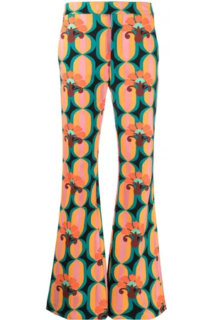 La DoubleJ Saturday Night graphic-print flared trousers