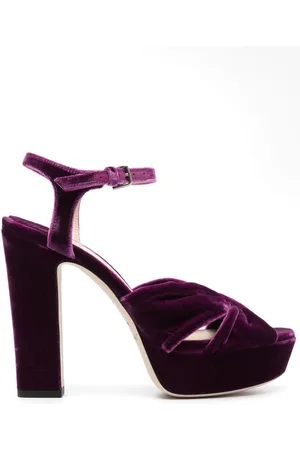 Dalilah satin platform pumps in purple - Paris Texas