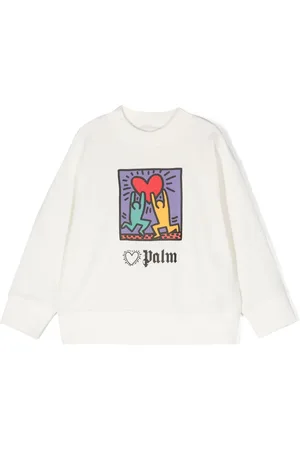 Palm Angels X Keith Haring heart-print cotton sweatshirt