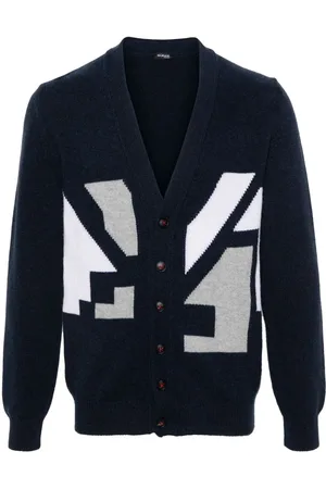 Kiton Intarsia-knit cashmere cardigan