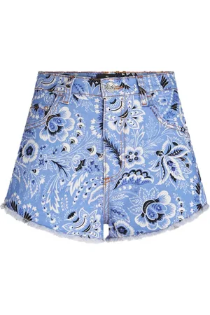 Etro Bandana-print denim shorts