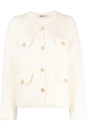 B+AB Textured crew-neck cardigan