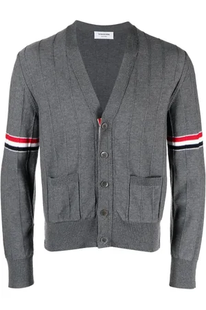 Thom Browne RWB striped V-neck cardigan