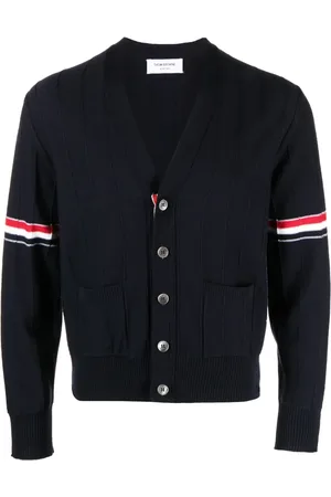 Thom Browne RWB Stripe V-neck cardigan