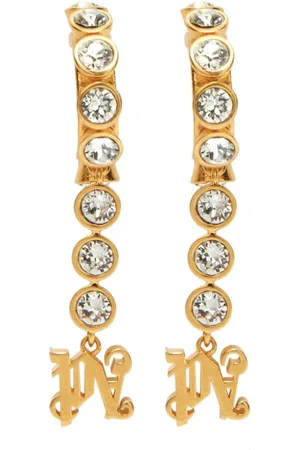 Palm Angels Crystal-embellished monogram earrings