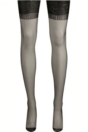 MAISON CLOSE Logo-intarsia semi-sheer stockings