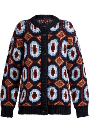 Etro Geometric-jacquard virgin wool cardigan