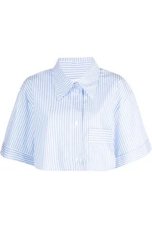 Viktor & Rolf Striped cropped organic-cotton shirt
