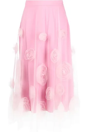 Viktor & Rolf Floral-appliqué tulle midi skirt