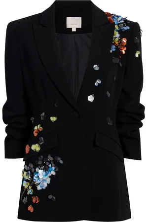 Cinq A Sept Sequin-embellished peak-lapels blazer
