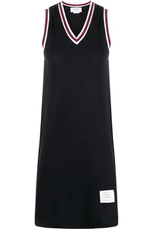 Thom Browne RWB-stripe piqu?? tennis minidress