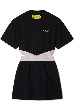 OFF-WHITE Bookish logo-waistband cotton dress