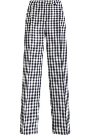 Etro Gingham-print straight trousers