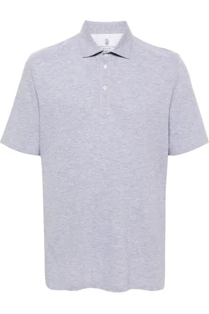 Brunello Cucinelli M??lange piqu?? cotton polo shirt