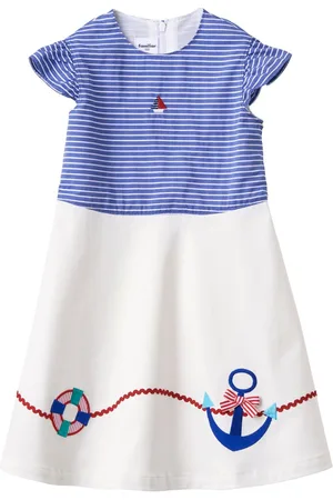 Familiar Motif-embroidered sleeveless dress
