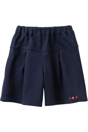 Familiar Motif-embroidered cotton shorts
