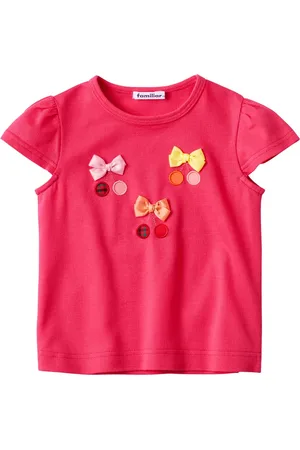 Familiar Bow-appliqué cotton T-shirt