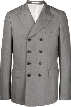 Comme des Garçons Check-pattern wool double-breasted blazer
