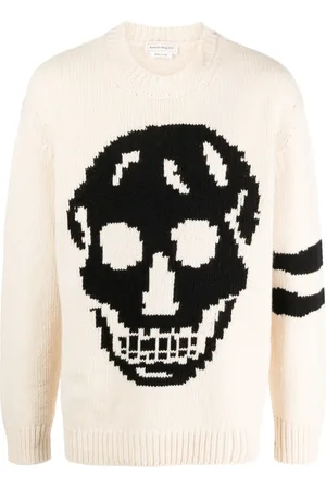 Alexander McQueen Skull-intarsia stripe-detail jumper