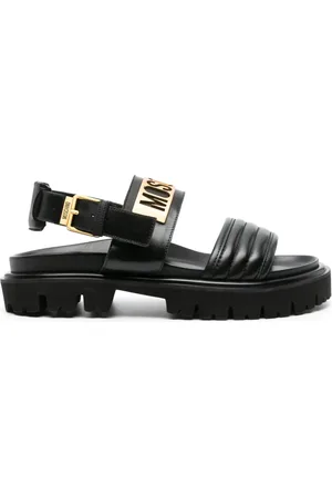 Moschino Logo-plaque chunky leather sandals
