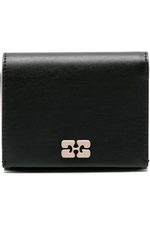 Ganni Tri-fold leather wallet